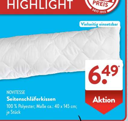 NOVITESSE Seitenschläferkissen