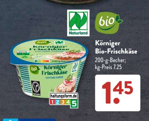 Körniger Bio-Frischkäse