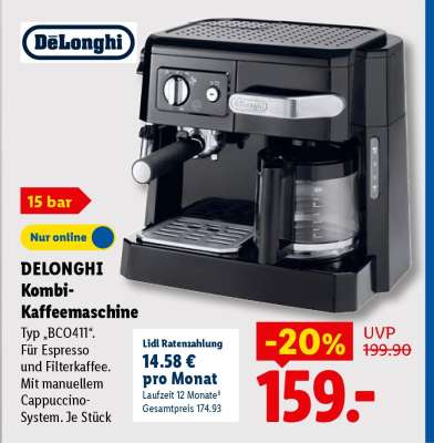 DELONGHI Kombi Kaffeemaschine