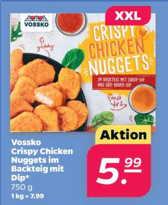 Vossko Crispy Chicken Nuggets im Backteig mit Dip
