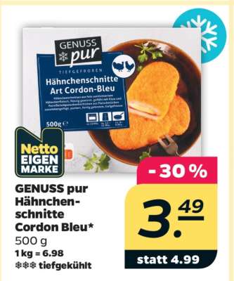 GENUSS pur Hähnchenschnitte Cordon Bleu