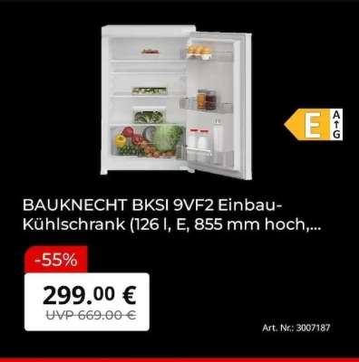 BAUKNECHT BKSI 9VF2 Einbau-Kühlschrank