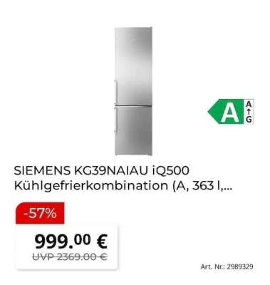 SIEMENS KG39NAIAU iQ500