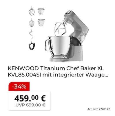KENWOOD Titanium Chef Baker XL KVL85.004SI