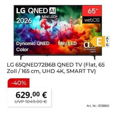 LG 65QNED72B6B QNED TV