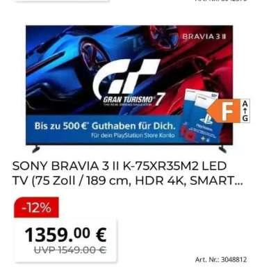 SONY BRAVIA 3 II K-75XR35M2 LED TV