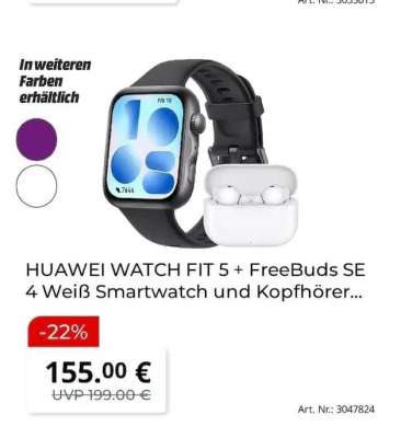 HUAWEI WATCH FIT 5 + FreeBuds SE 4 Weiß