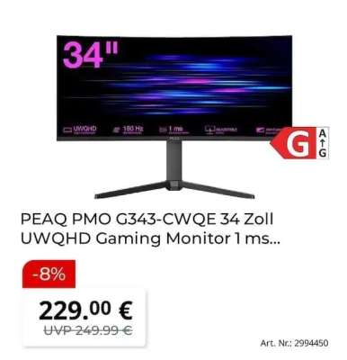 PEAQ PMO G343-CWQE 34 Zoll UWQHD Gaming Monitor 1 ms