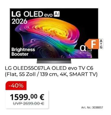 LG OLED55C67LA OLED evo TV C6