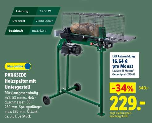 PARKSIDE Holzspalter mit Untergestell