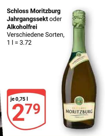 Schloss Moritzburg Jahrgangssekt oder Alkoholfrei
