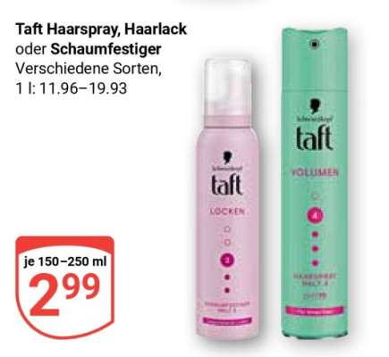 taft Haarspray, Haarlack oder Schaumfestiger
