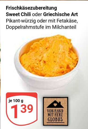 Frischkäsezubereitung Sweet Chili oder Griechische Art