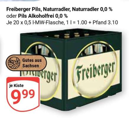 Freiberger Pils, Naturradler, Naturradler 0,0 % oder Pils Alkoholfrei 0,0 %