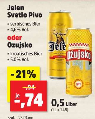 Jelen Svetlo Pivo oder Ozujsko