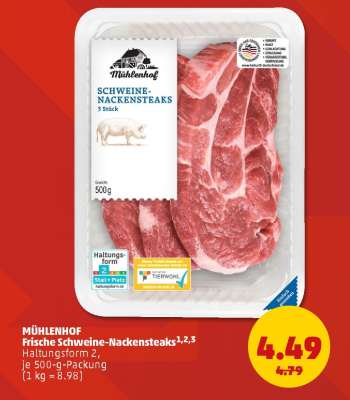 MÜHLENHOF Frische Schweine-Nackensteaks
