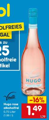 Hugo rose alkoholfrei