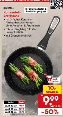BRATMAXX Karbonstahl-Bratpfanne