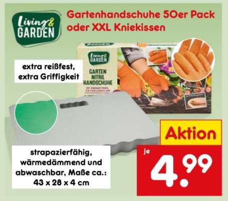 Gartenhandschuhe 50er Pack oder XXL Kniekissen