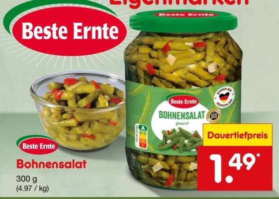 Beste Ernte Bohnensalat