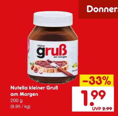 Nutella kleiner Gruß am Morgen
