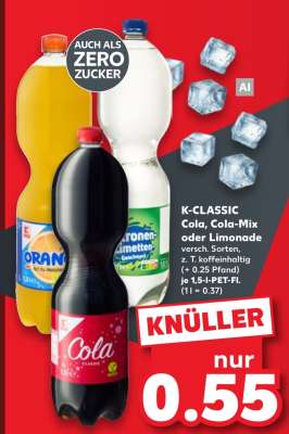 K-CLASSIC Cola, Cola-Mix oder Limonade