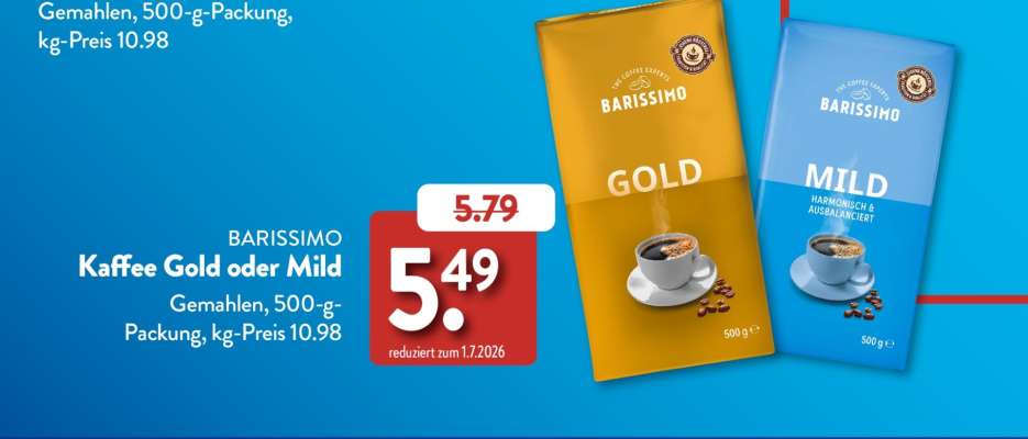 BARISSIMO Kaffee Gold oder Mild