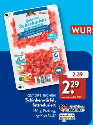 GUT DREI EICHEN Schinkenwürfel, fettreduziert