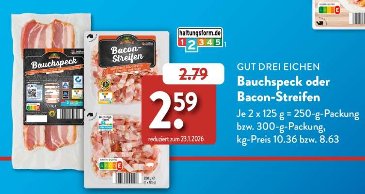 Bauchspeck oder Bacon-Streifen