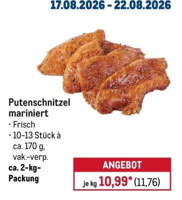 Putenschnitzel mariniert