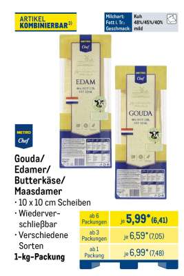 Metro Chef Gouda/Edamer/Butterkäse/Maasdamer