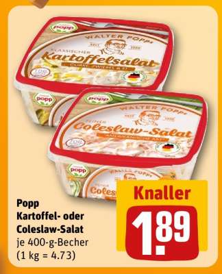 Popp Kartoffel- oder Coleslaw-Salat