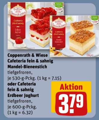 Coppenrath & Wiese Cafeteria fein & sahnig Mandel-Bienenstich oder Cafeteria fein & sahnig Erdbeer Joghurt