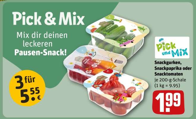 Snackgurken, Snackpaprika oder Snacktomaten