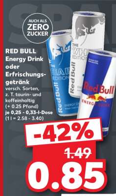 RED BULL Energy Drink oder Erfrischungsgetränk