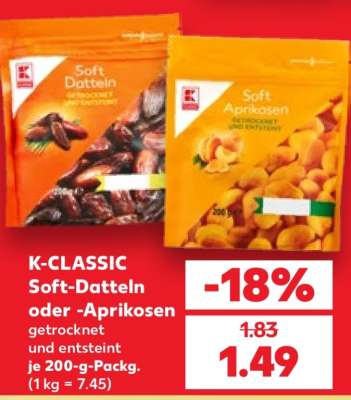 K-CLASSIC Soft- Datteln oder -Aprikosen