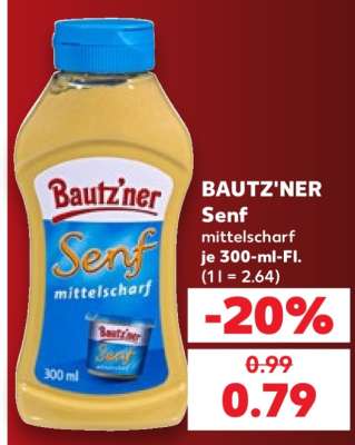 BAUTZ'NER Senf Mittelscharf