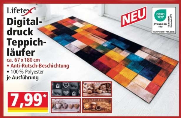 Lifetex Digitaldruck Teppichläufer