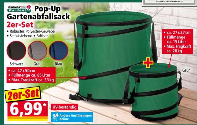 Pop-Up Gartenabfallsack 2er-Set