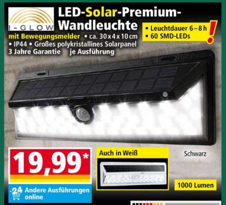 LED-Solar-Premium- Wandleuchte