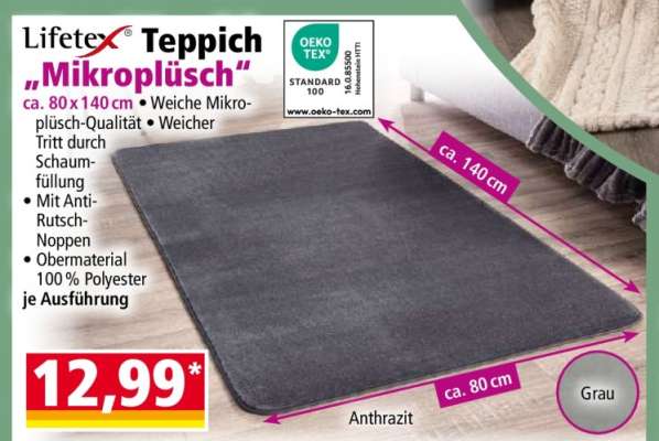 Lifetex Teppich „Mikroplüsch“