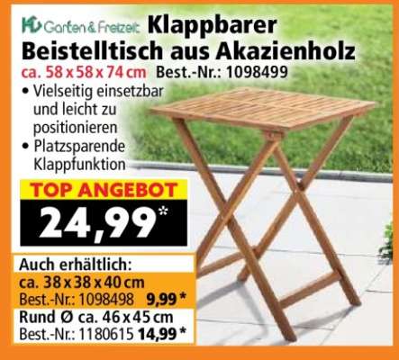 Klappbarer Beistelltisch aus Akazienholz