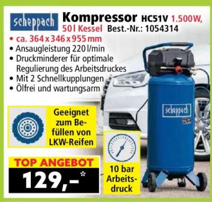 Kompressor HC51V 1.500W, 50l Kessel