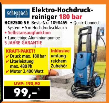 Elektro-Hochdruckreiniger 180 bar