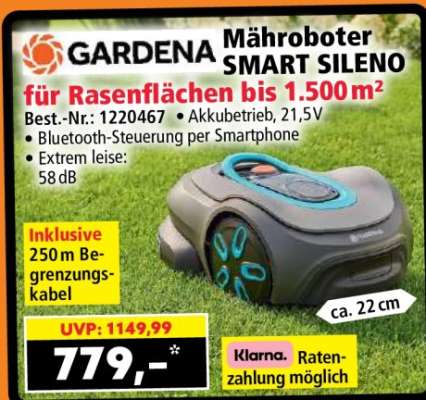 GARDENA Mähroboter SMART SILENO