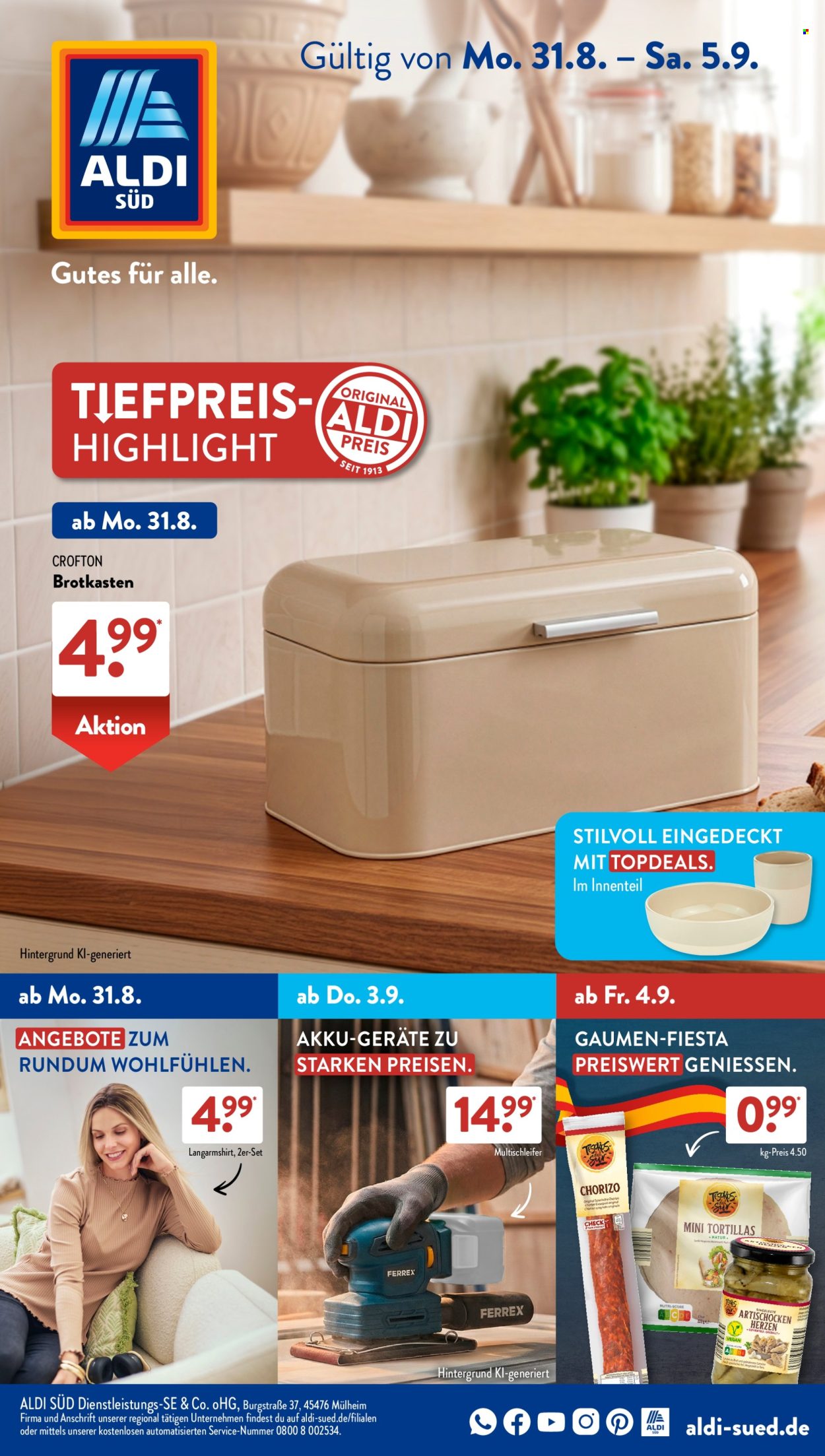 ALDI SÜD Prospekte  - 31.08.2026 - 5.09.2026. Seite 1