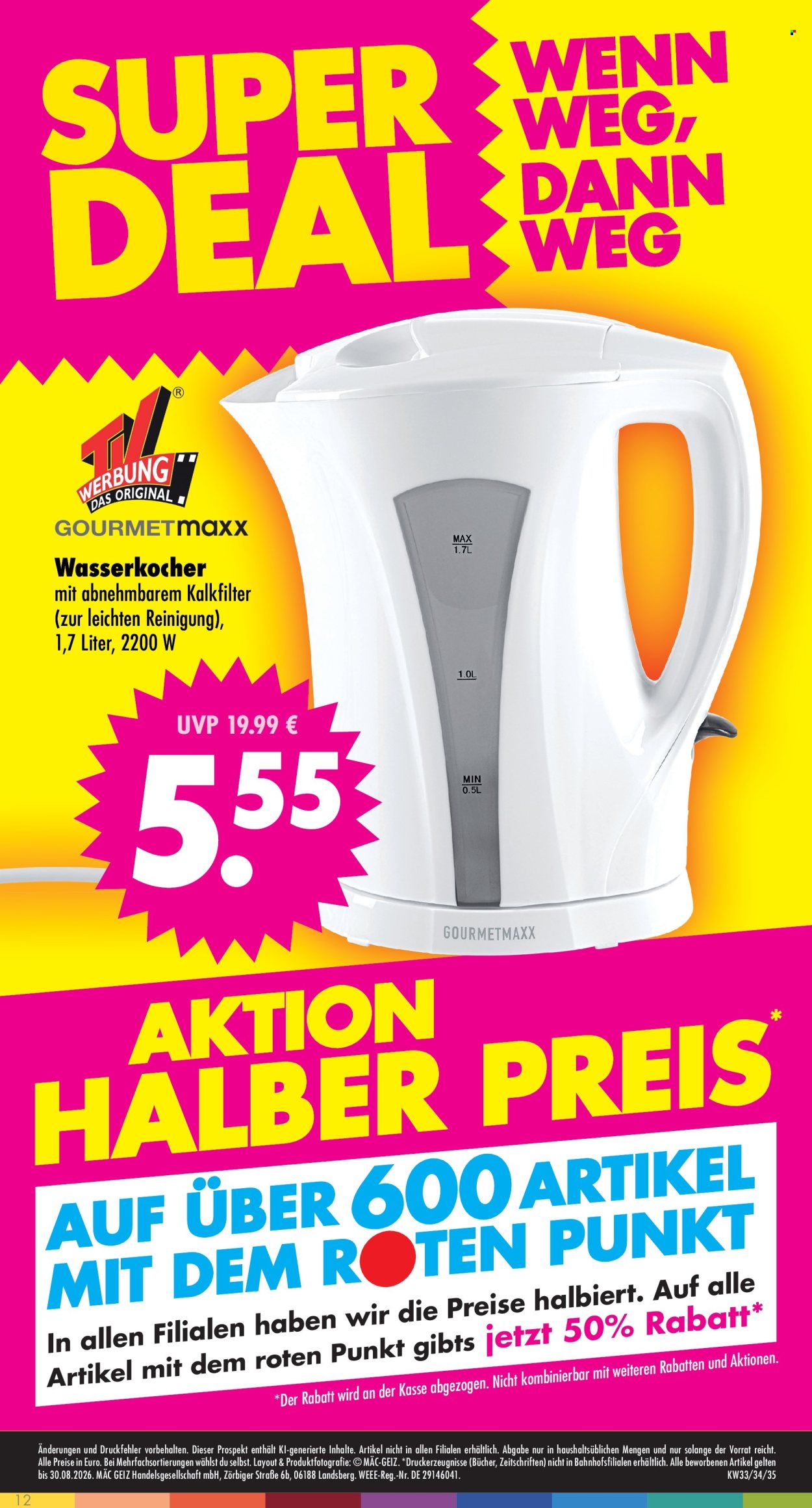 Mäc-Geiz Prospekte  - 10.08.2026 - 30.08.2026. Seite 12