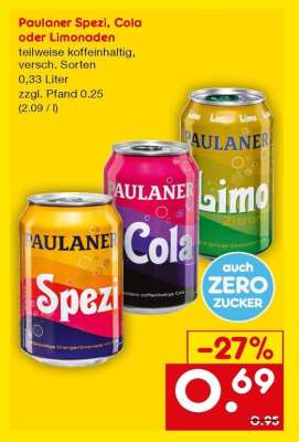Paulaner Spezi, Cola oder Limonaden