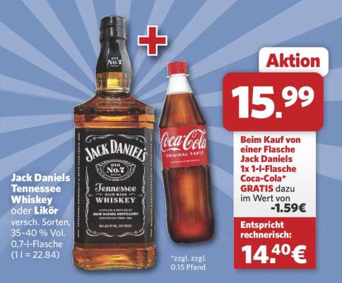Jack Daniels Tennessee Whiskey oder Likör
