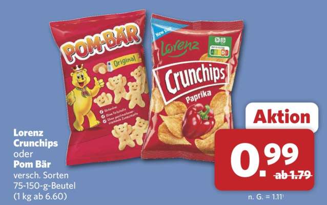 Lorenz Crunchips oder Pom-Bär
